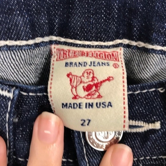 True Religion World Tour Julie Dark Wash Jeans- Jeweled Back Pockets- Size 27 - Picture 4 of 8